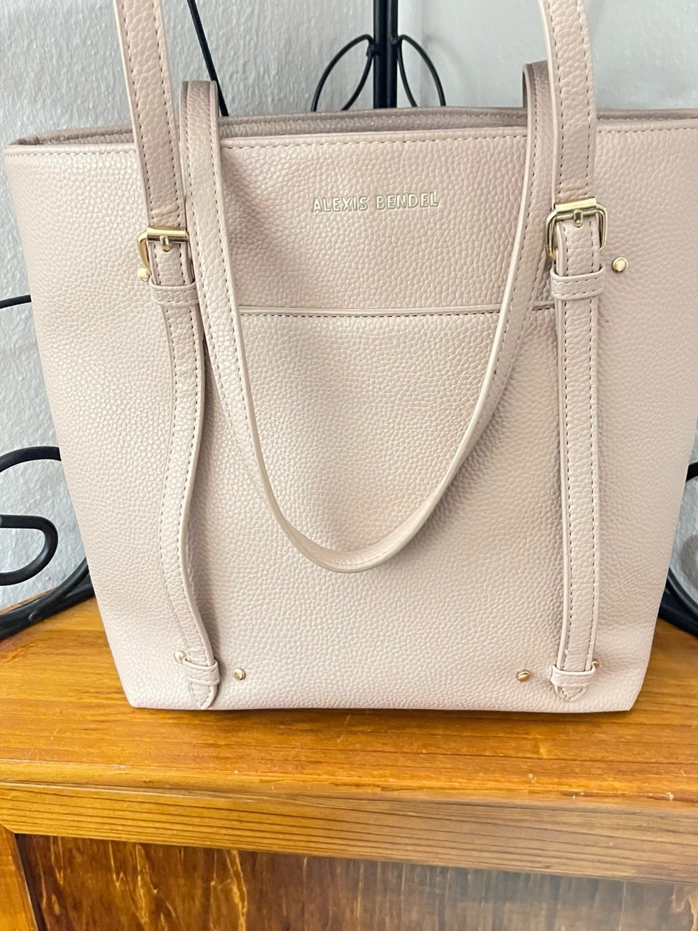 Alexis Bendel Pebbled Leather Tote in Light Blush